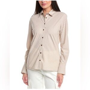 Rag & Bone Striped Beige Button-Up Women's Top